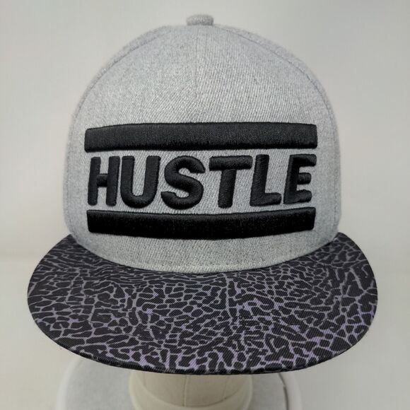 Hustle Snapback Hat Gray One Size Adjustable Embroidered 6 Panel Sole Addiction - Picture 2 of 7